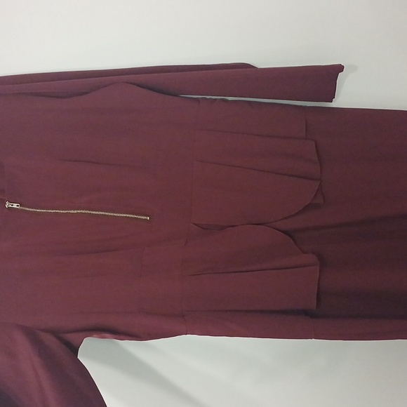 Elegant Burgundy Dress with Zipper Detail, from shein, new without tags size XL - Picture 2 of 5